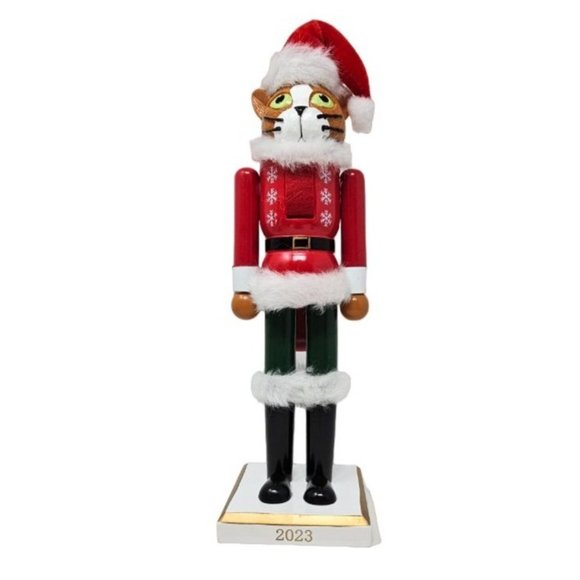 Cat Christmas Santa Wood 13" Nutcracker - Picture 5 of 5